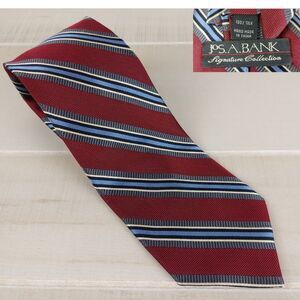 JOS. A. BANK Signature Collection Men's Silk Necktie STRIPED Blue/Burgundy 60.5"